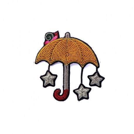 Macon & Lesquoy Hand Embroidered Umbrella Brooch