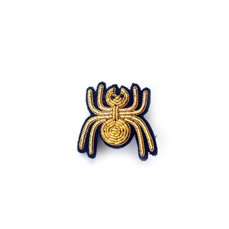 Macon & Lesquoy Medium Hand Embroidered Spider Brooch