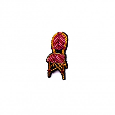 Macon & Lesquoy Hand Embroidered Bistrot Chair Brooch