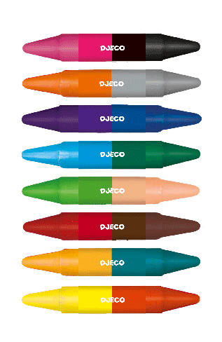 Djeco  2 Colors In 1 Crayons