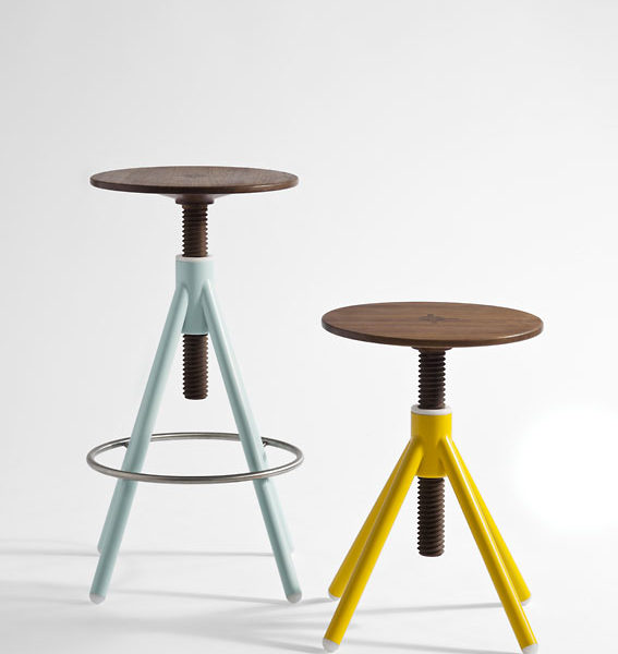 Coordination Berlin Walnut Thread High Stool Without Foot Ring