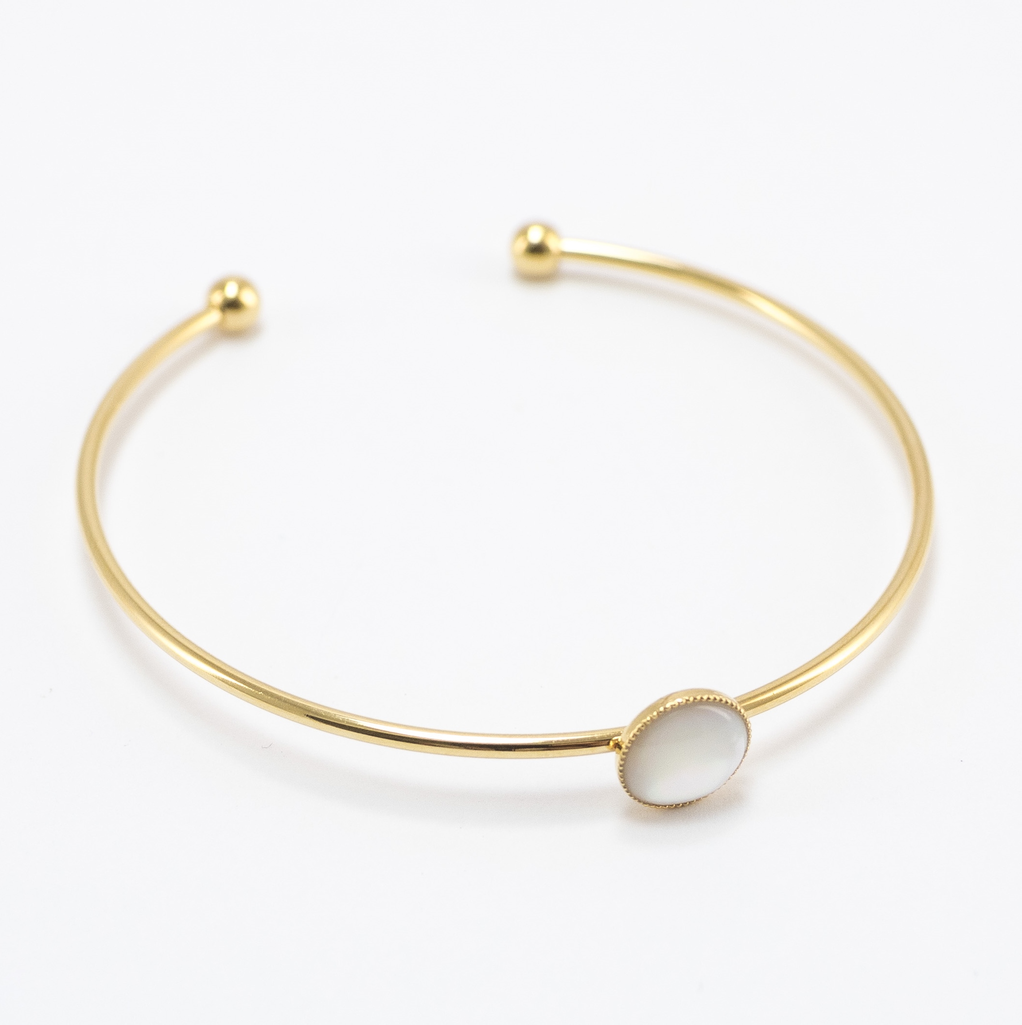 Viadoli Gold Plated With Mother Of Pearl Nymphea Bangle 