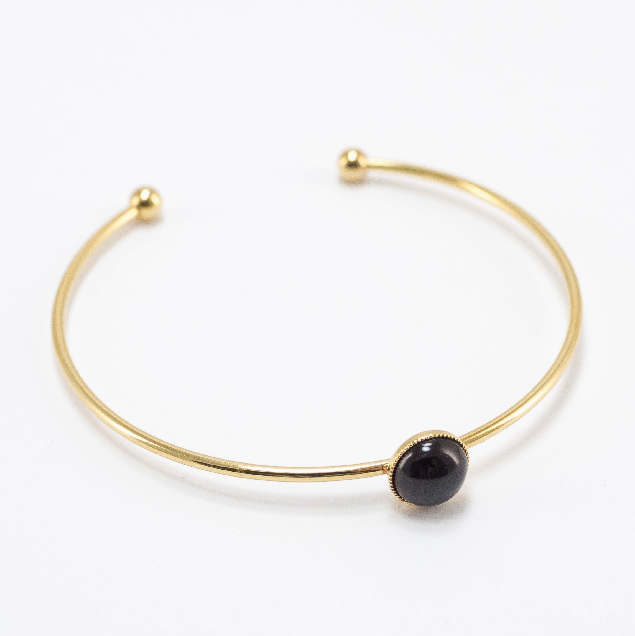 Viadoli Gold Plated With Garnet Stone Nymphea Bangle 