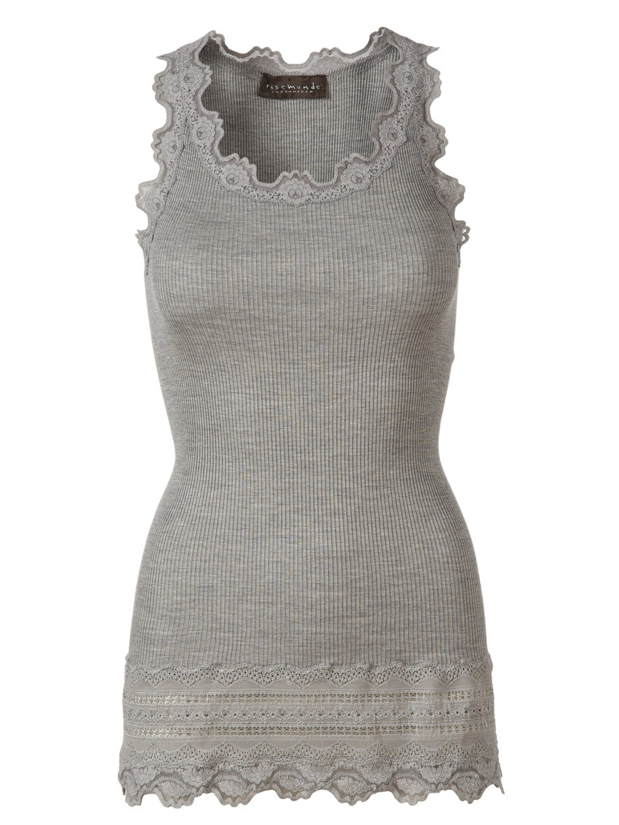 Rosemunde Light Grey Benita Wide Vintage Lace Vest 