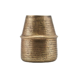 House Doctor Tall Brass Finish Rattan Planter