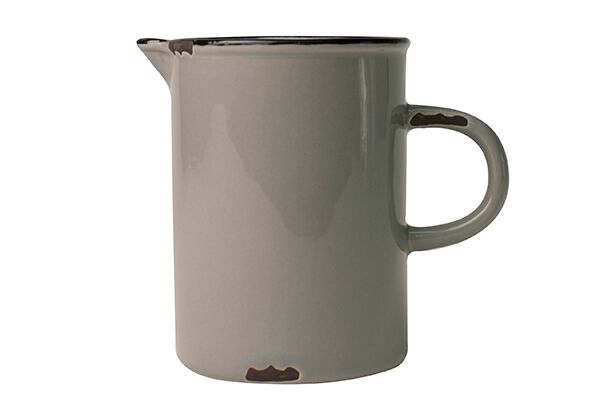 Canvas Homeware Light Grey Vintage Inspired Tinware Cream Milk Jug