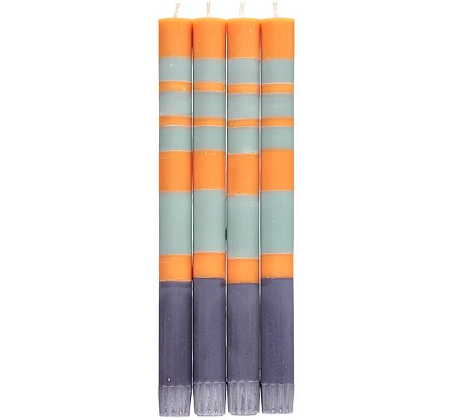 british-colour-standard-three-stripe-candles-pack-of-4-in-gunmetal-grey-opaline-and-marigold