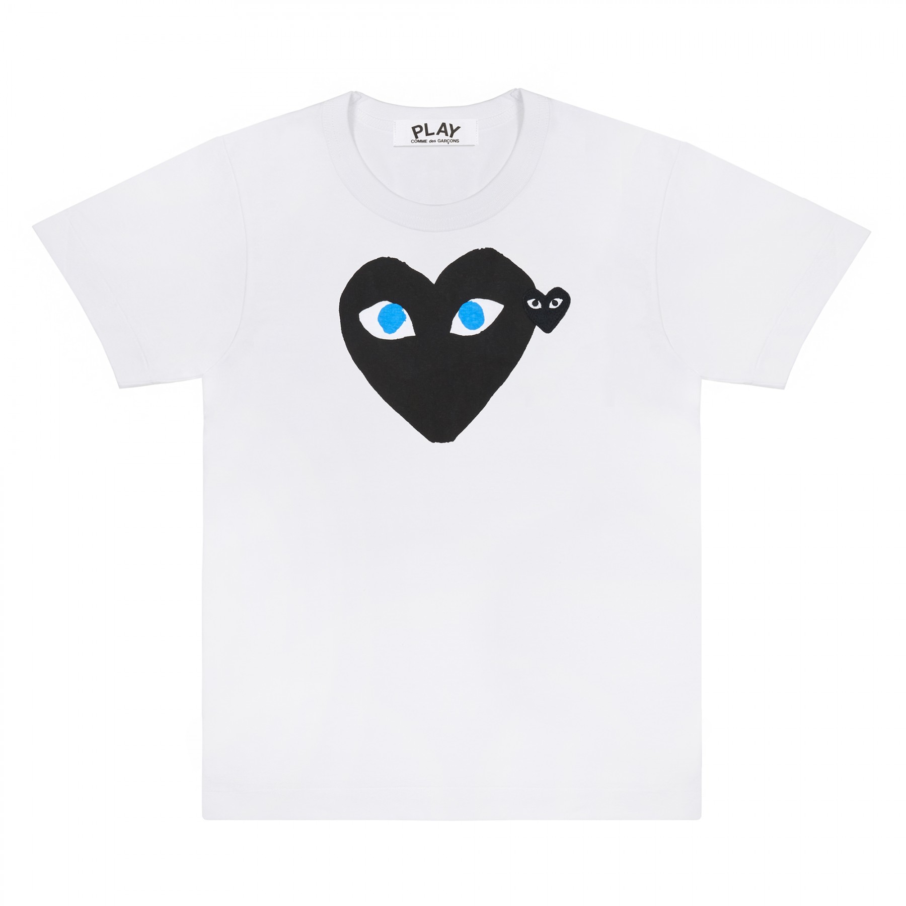 white t shirt with black heart