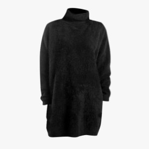 Trouva: Black Catousha Long Knit Roll Neck Jumper