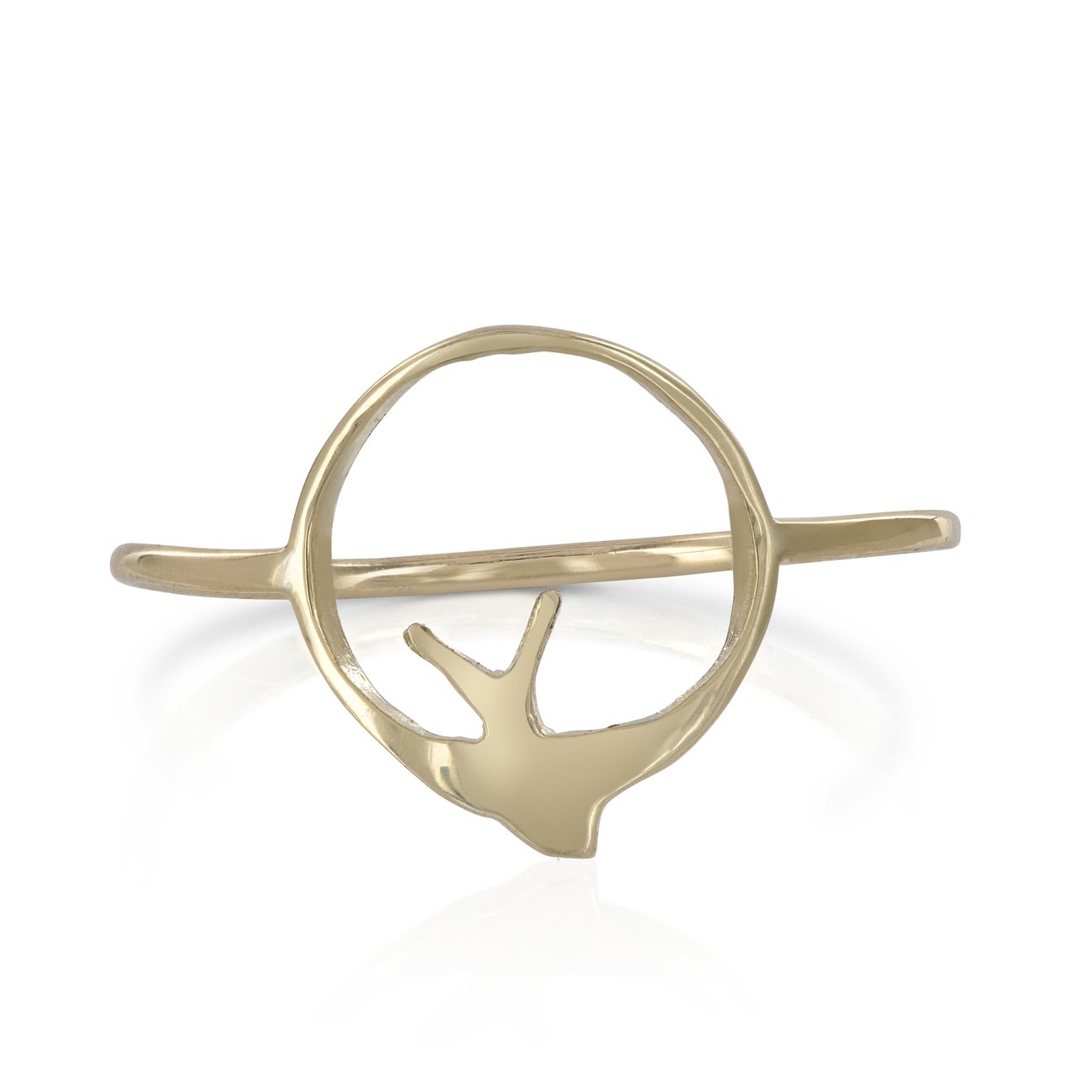 Louise Wade 9ct Solid Gold Swallow Hoop Ring