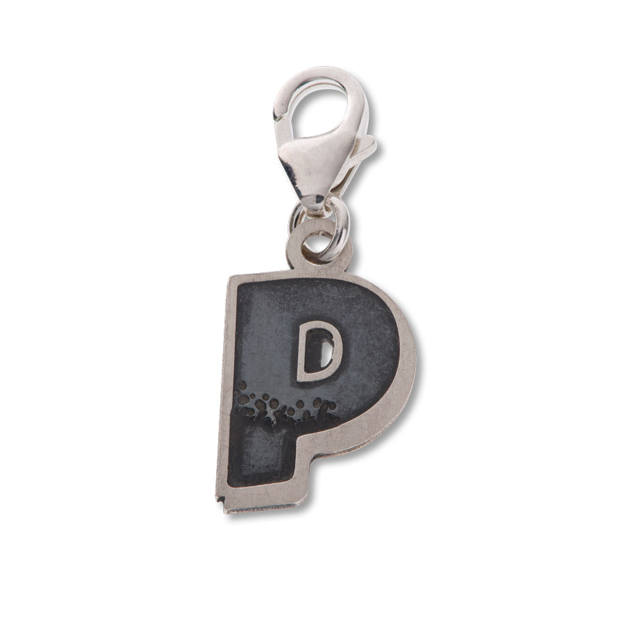 LICENSED TO CHARM Letter P Comic Alphabet Beano Sterling Silver  Charm 