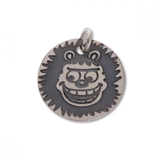 LICENSED TO CHARM Gnasher The Dog Beano Sterling Silver Round Mini Tag 