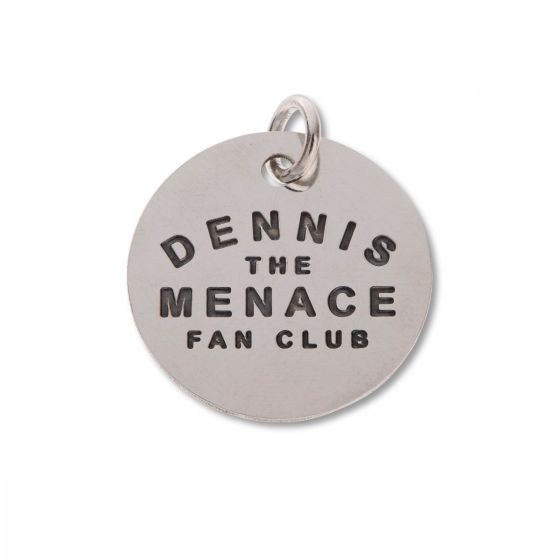 LICENSED TO CHARM Dennis The Menace Fan Club Beano Sterling Silver Round Mini Tag