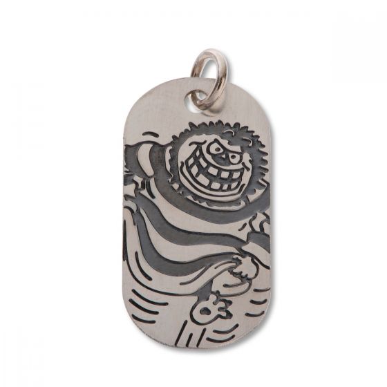 LICENSED TO CHARM Gnasher Jumper Beano Sterling Silver Rectangular Mini Tag 