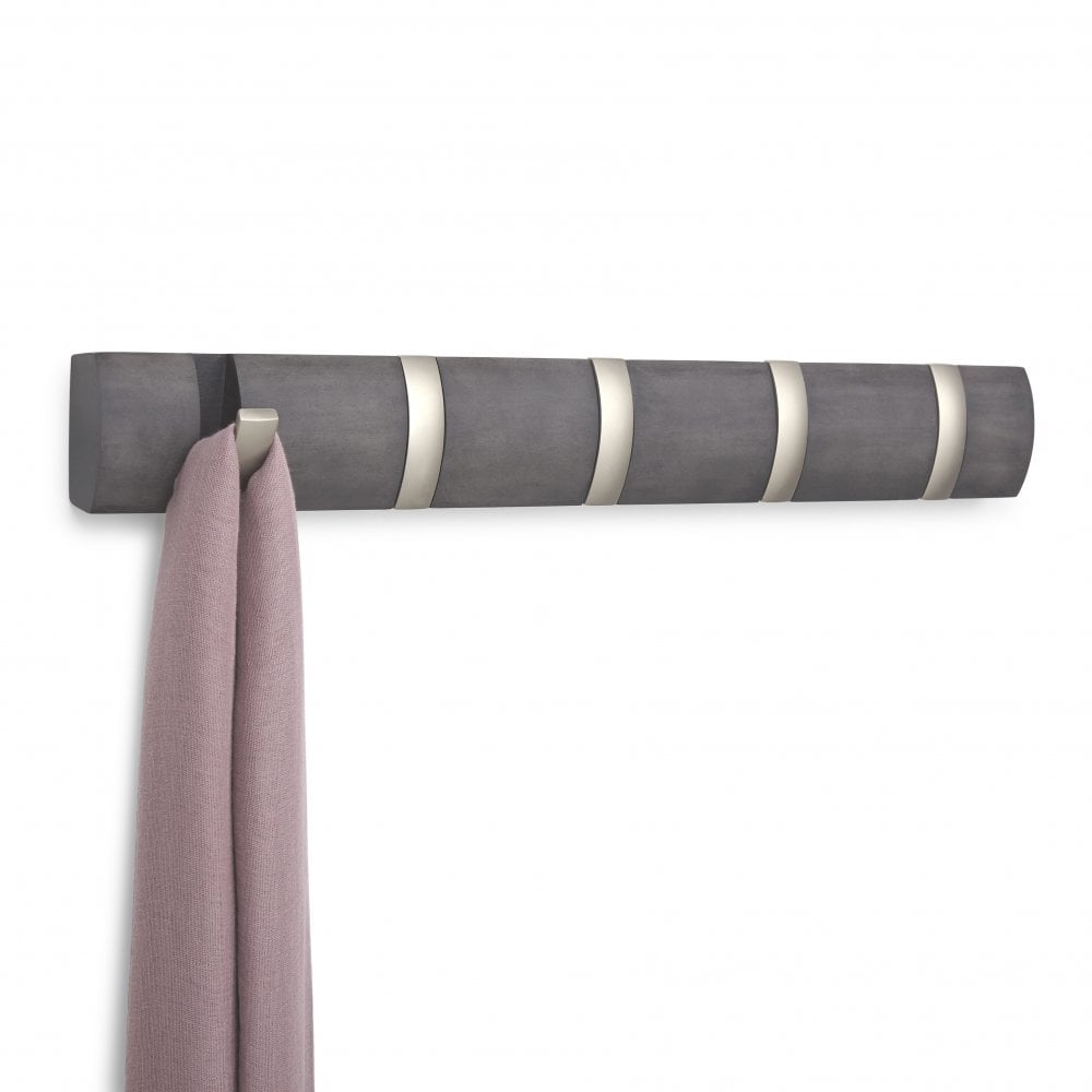 Umbra Driftwood & Nickel Flip 5 Coat Hook