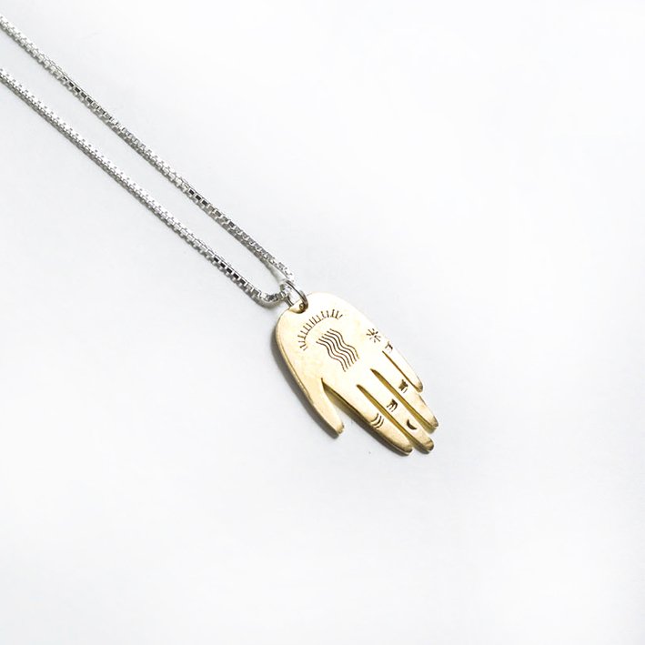 lima-lima Palm Necklace - Brass