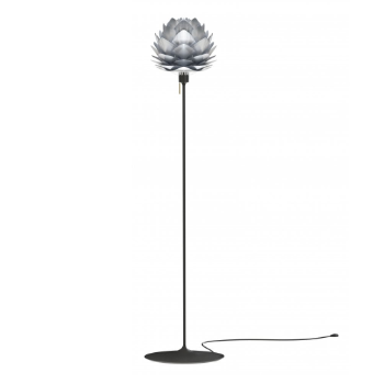 UMAGE Mini Steel Silvia Floor Lamp with Black Santé Stand