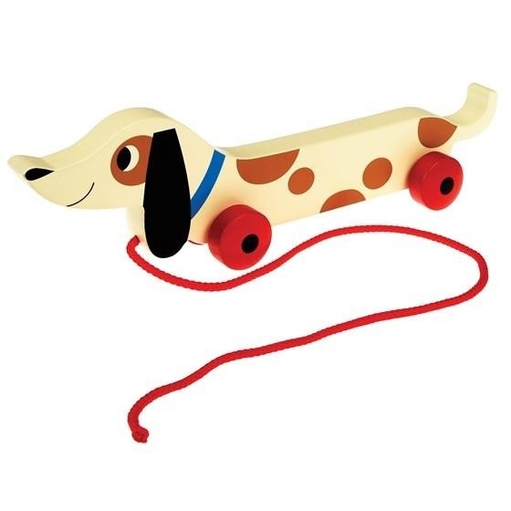 Rex London Wooden Sausage Dog Pull Along Toy