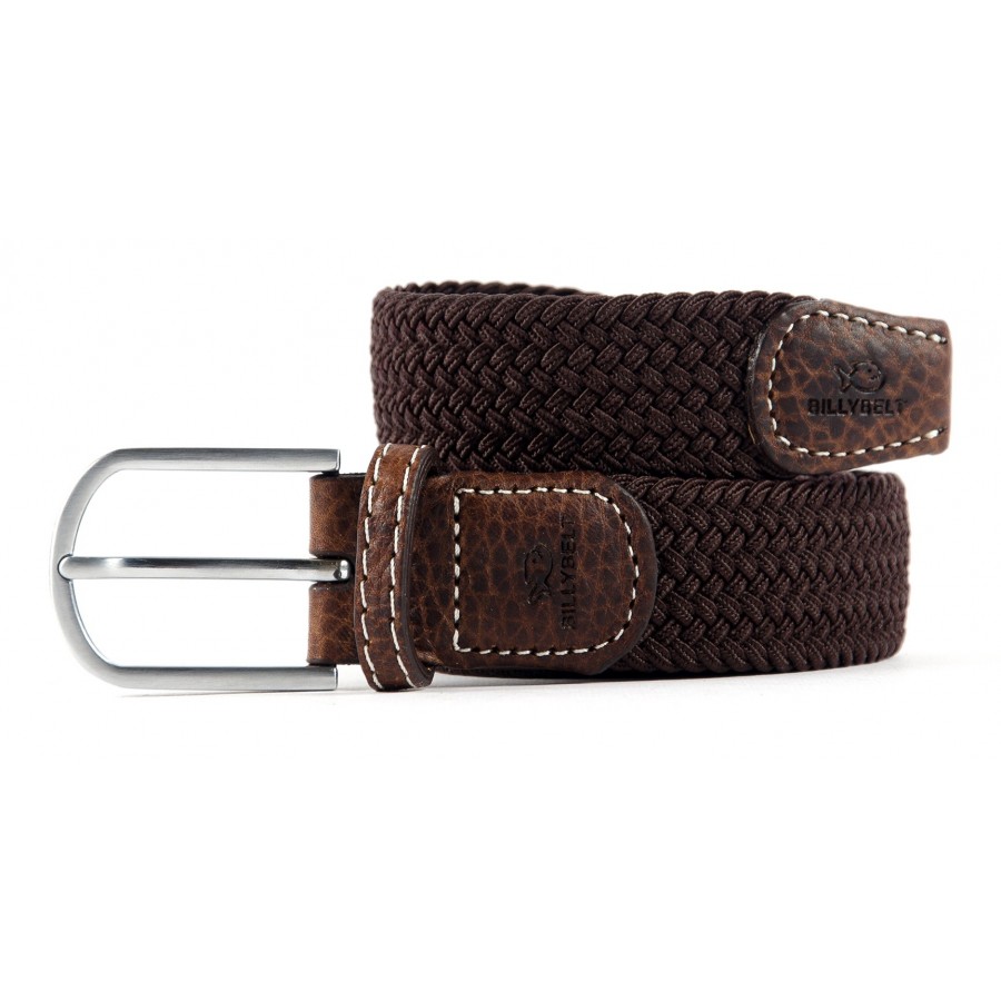 BILLYBELT Brown Elastic Braided Belt