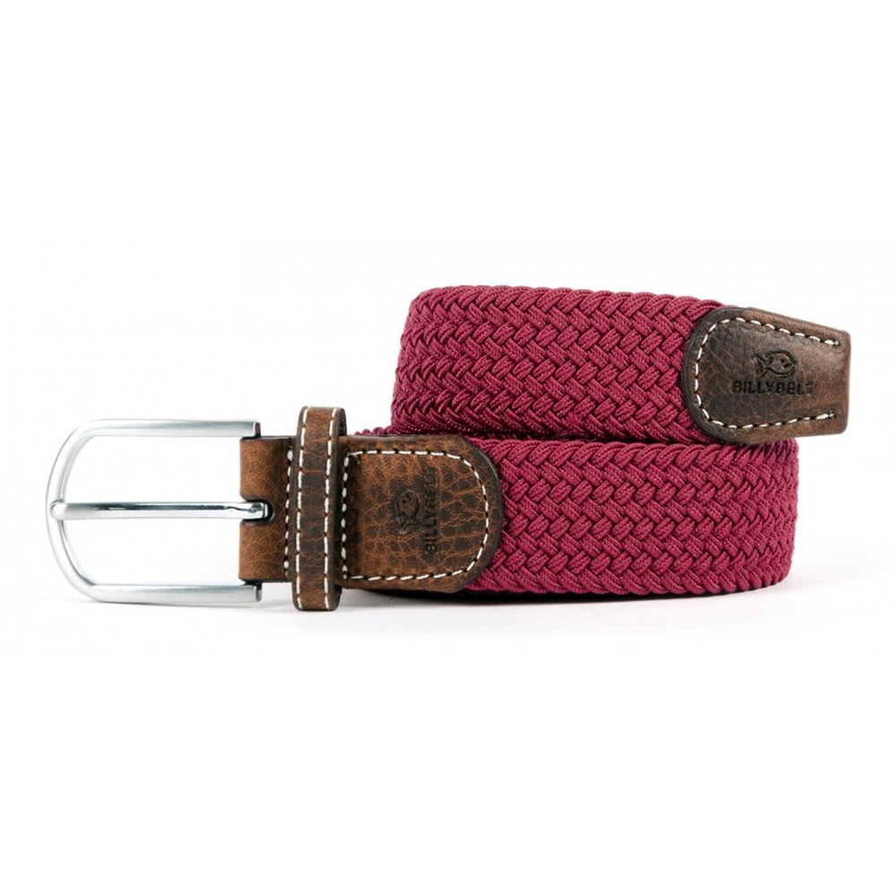 BILLYBELT Burgundy Elastic Braided Belt