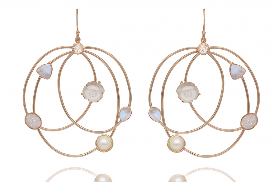 Atelier Mon Bianca Mist Gemstones Bouquet Hoops