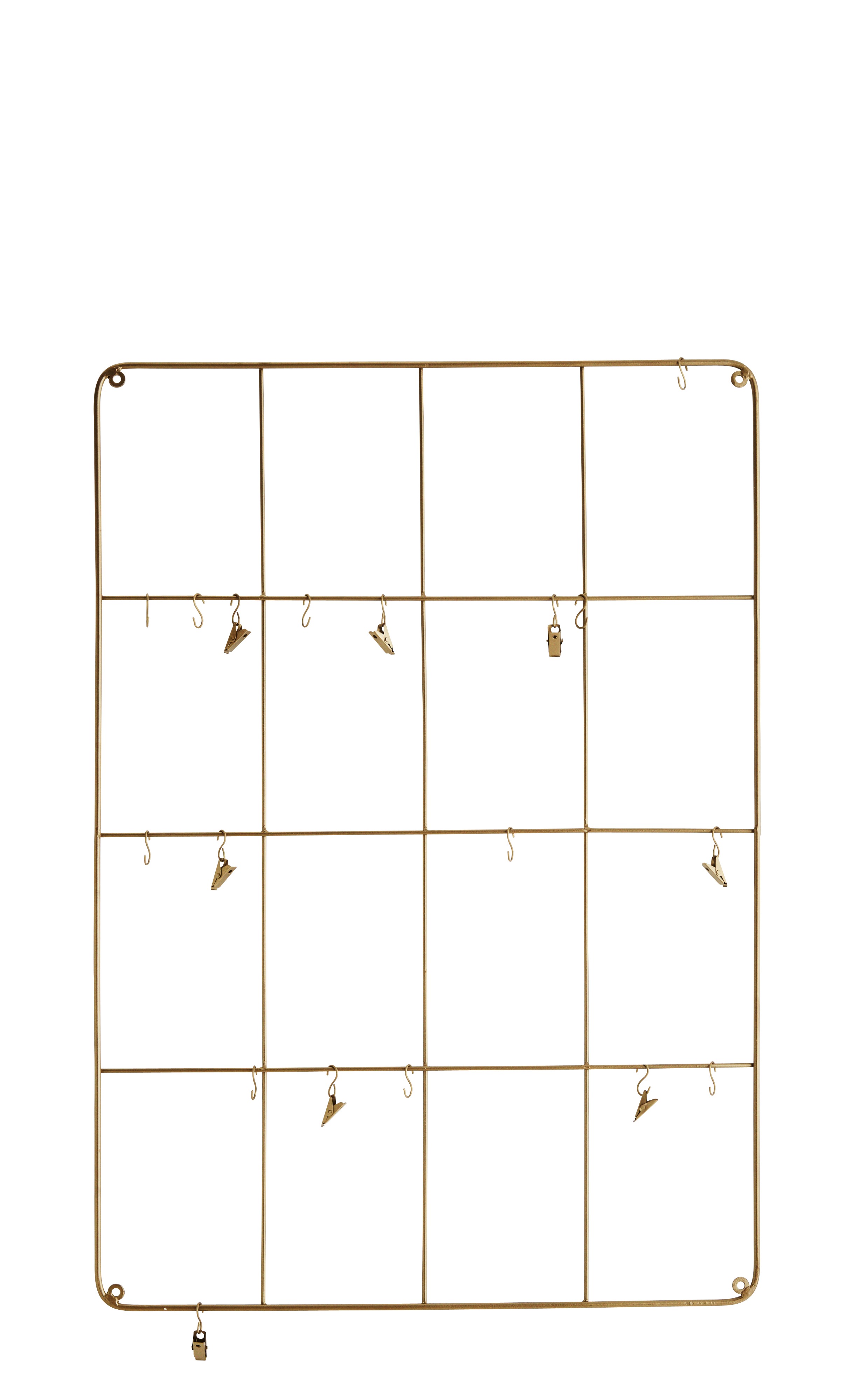 Madam Stoltz Brass Gold Wall Grid Notice Board