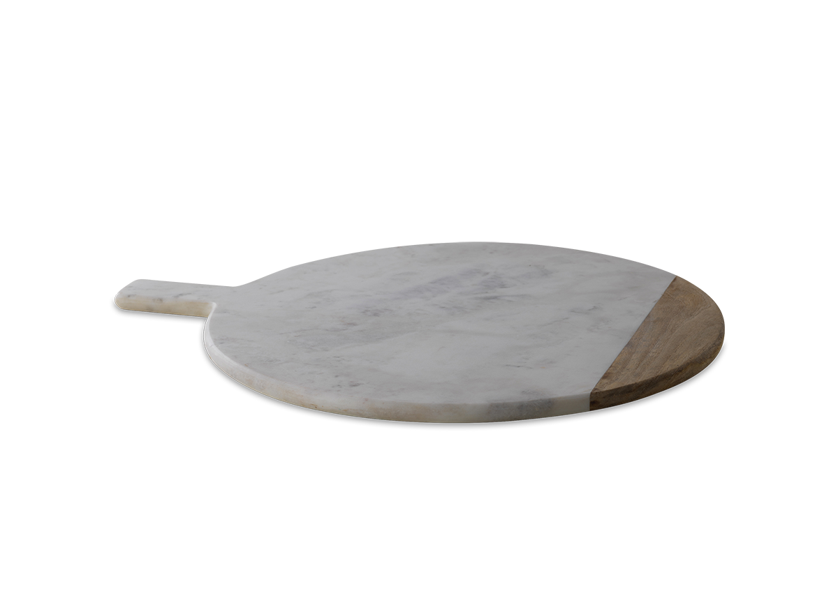 Kagu Interiors Round Marble & Mango Chopping Board - Large