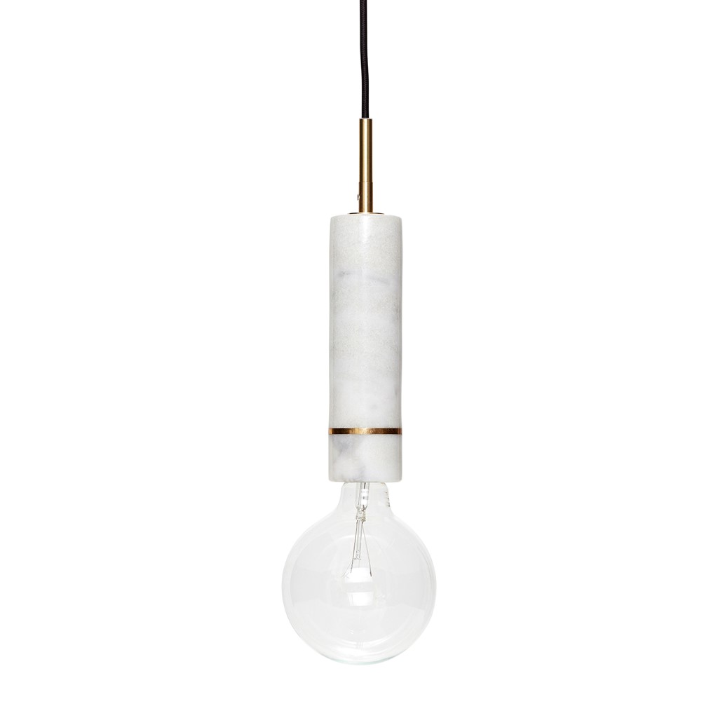 Hubsch White Marble And Brass Ring Lamp