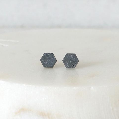 Promise Promise Jewellery Hex Charcoal Earrings