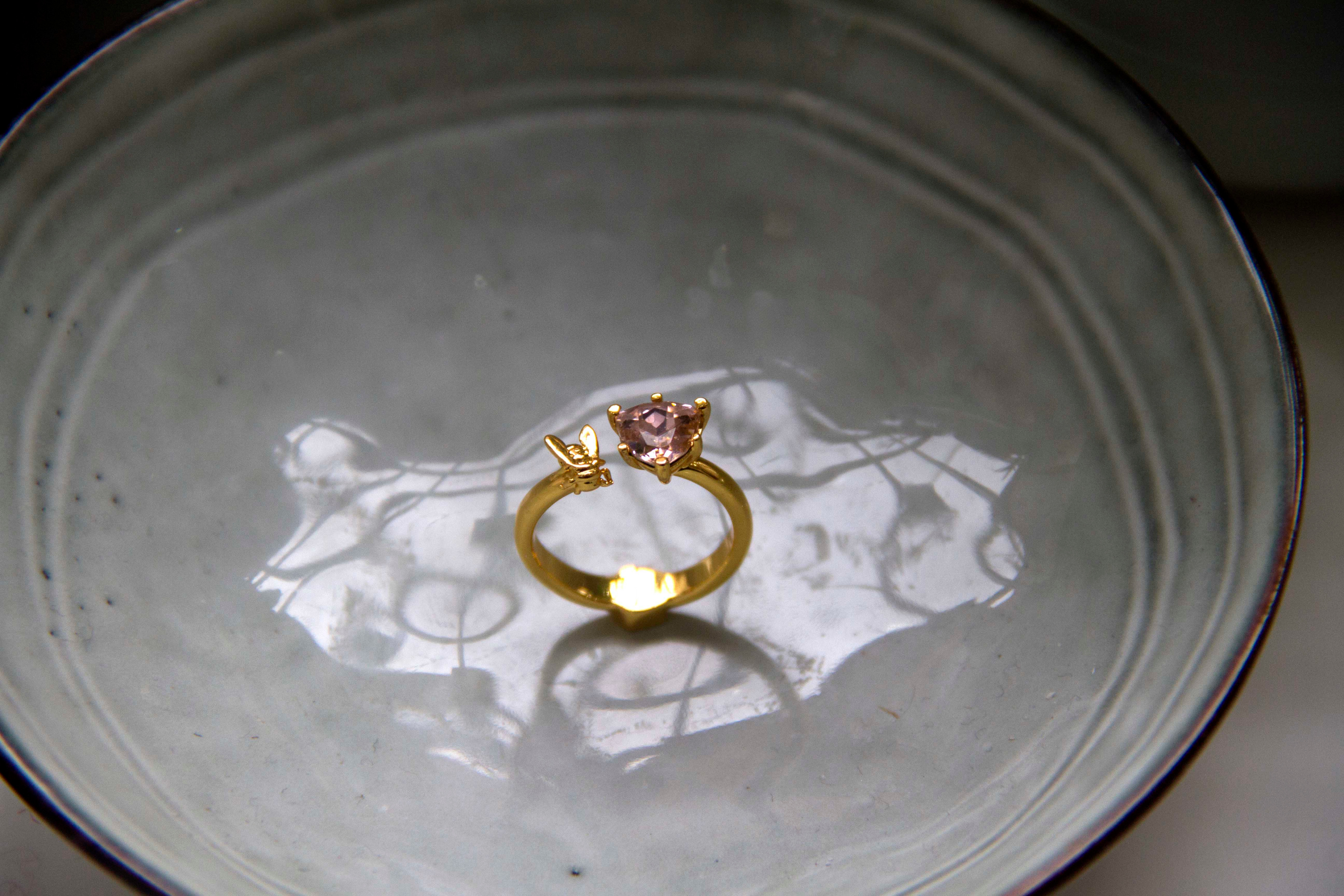 Bill Skinner Bee Vintage Rose Crystal Ring