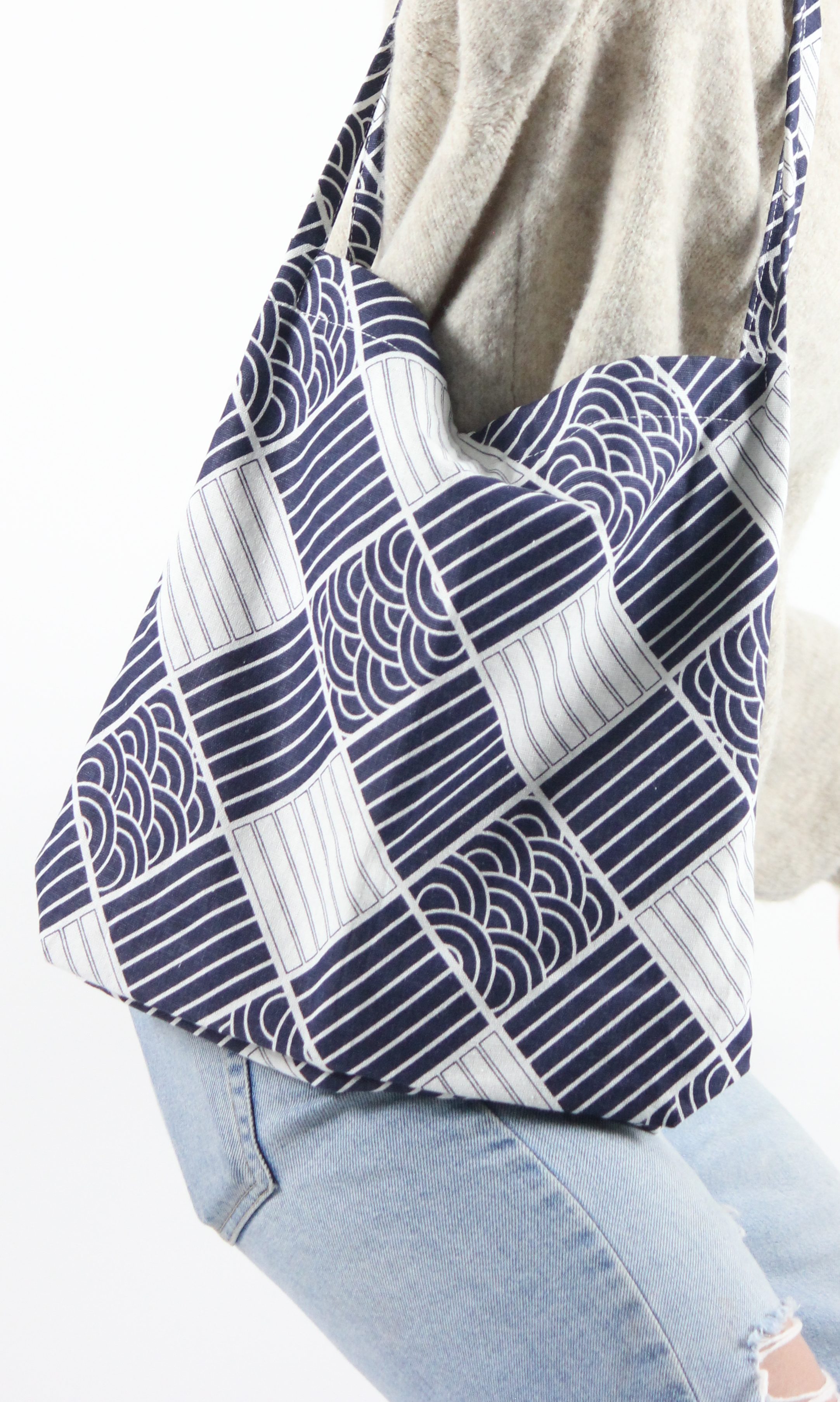 Japanese Shopper Variation No 48545 Wave & Lines Bag