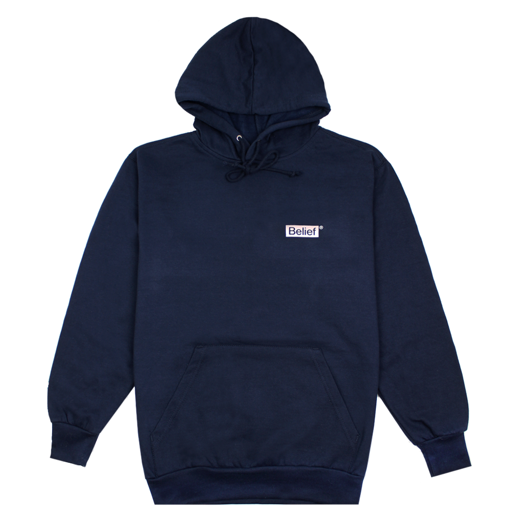 Belief NYC Navy Box Logo Hoody