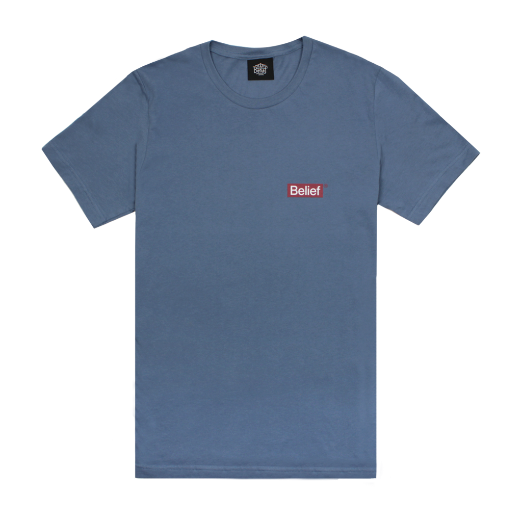 Belief NYC Steel Blue Box Logo Tee