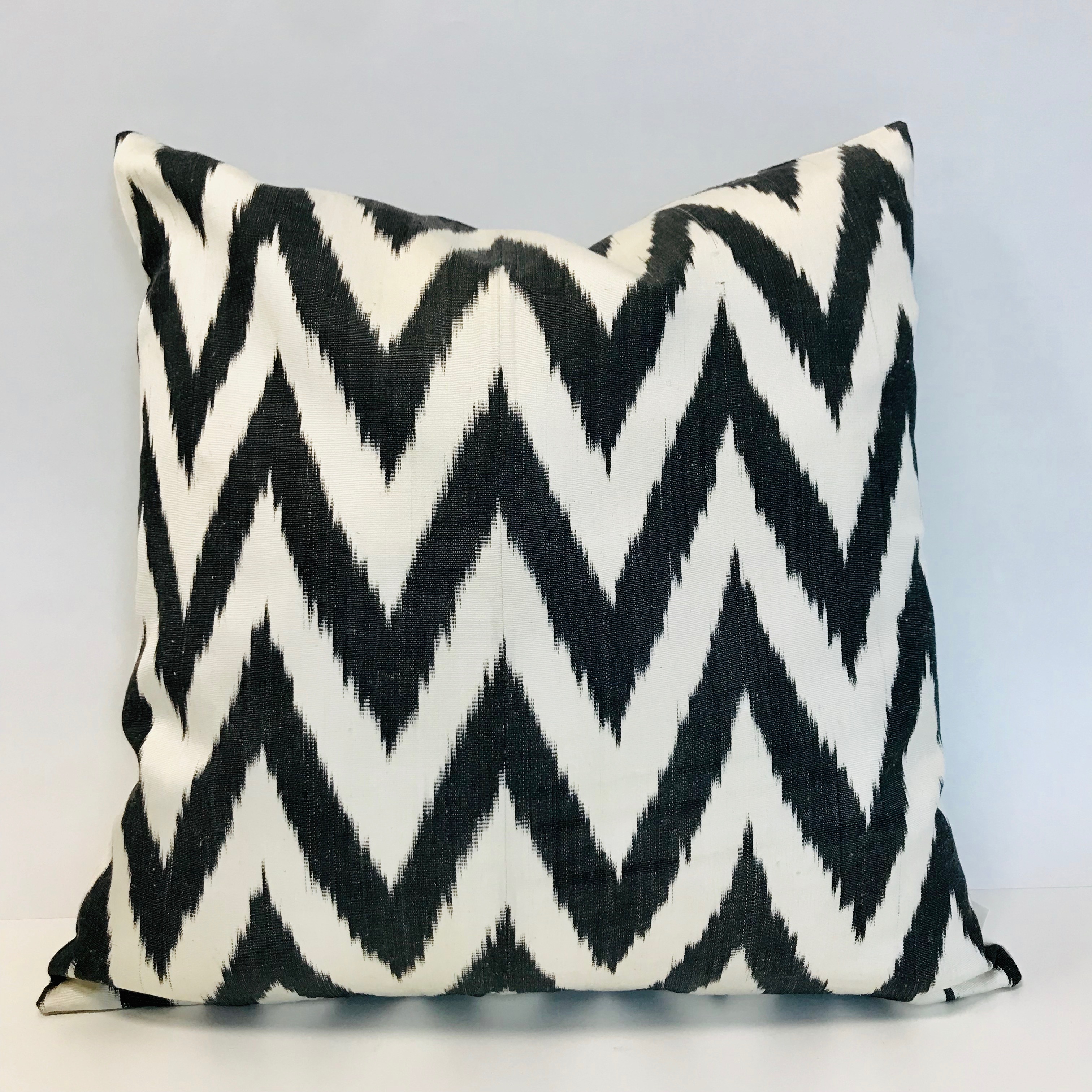 Porter + Cole Ikat Pattern Black and White Cushion Cover