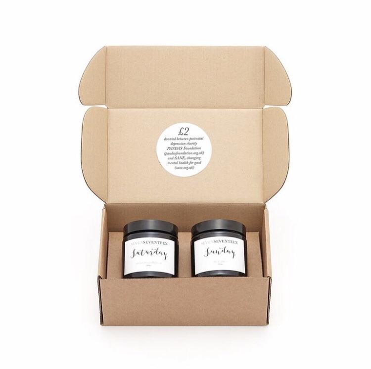 Seven Seventeen Sat/Sun Candle Duo In Amber Vanilla Bean // Fresh Linen 120ml