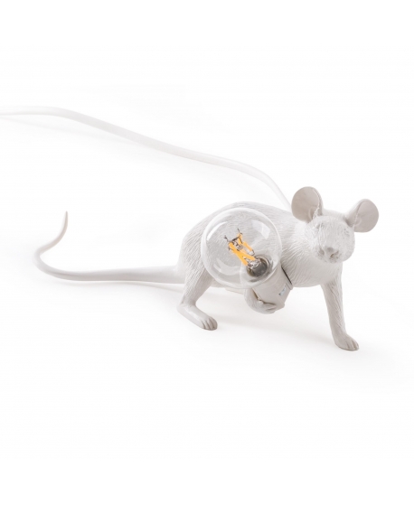 Seletti White Lop Lying Down Mouse Lamp