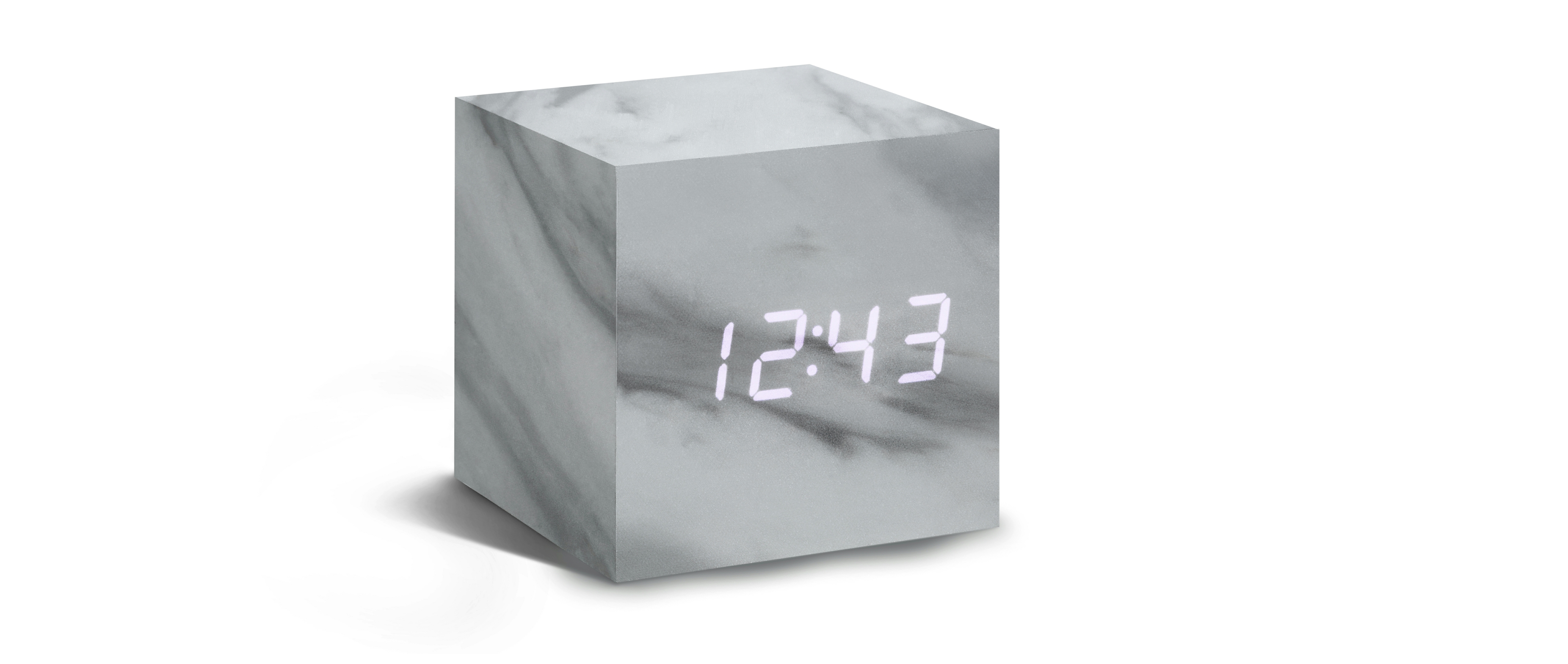 Gingko Marble Cube Click Clock