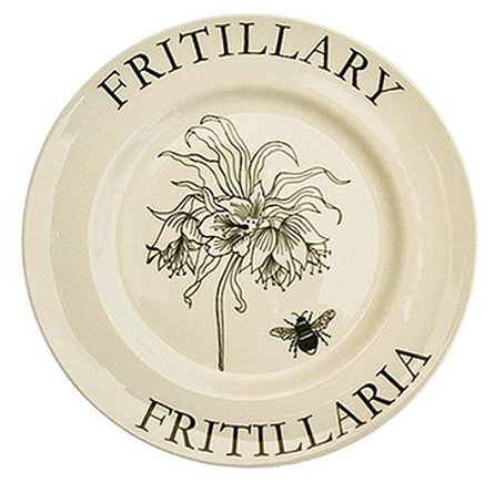 Pale & Interesting Fritillary Bumblebee Modern Botanicals Dinner Plates