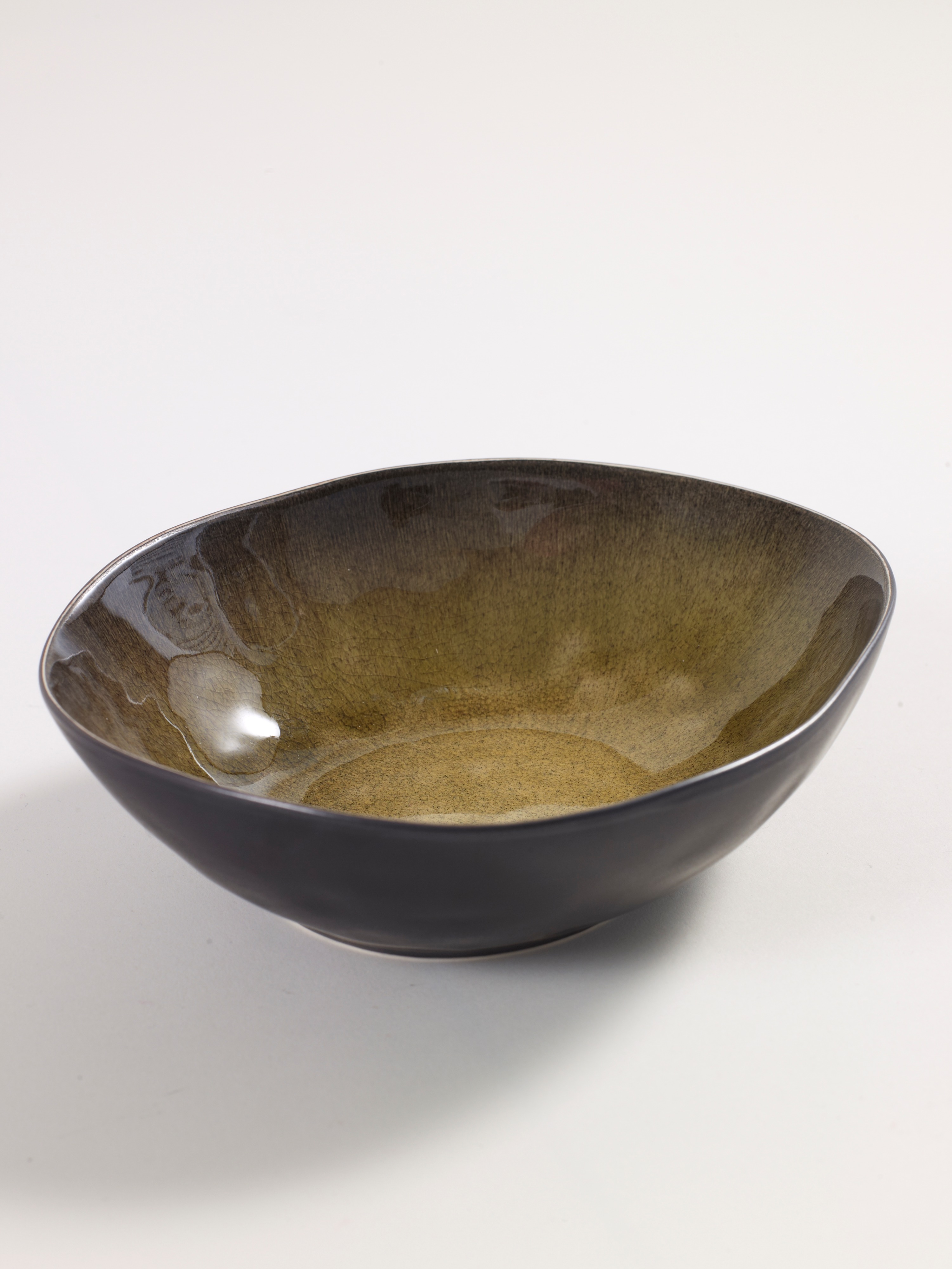 Green Crackle Earthenware Bowl