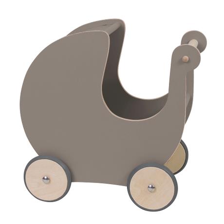 Sebra Warm Grey Wooden Doll´s Pram