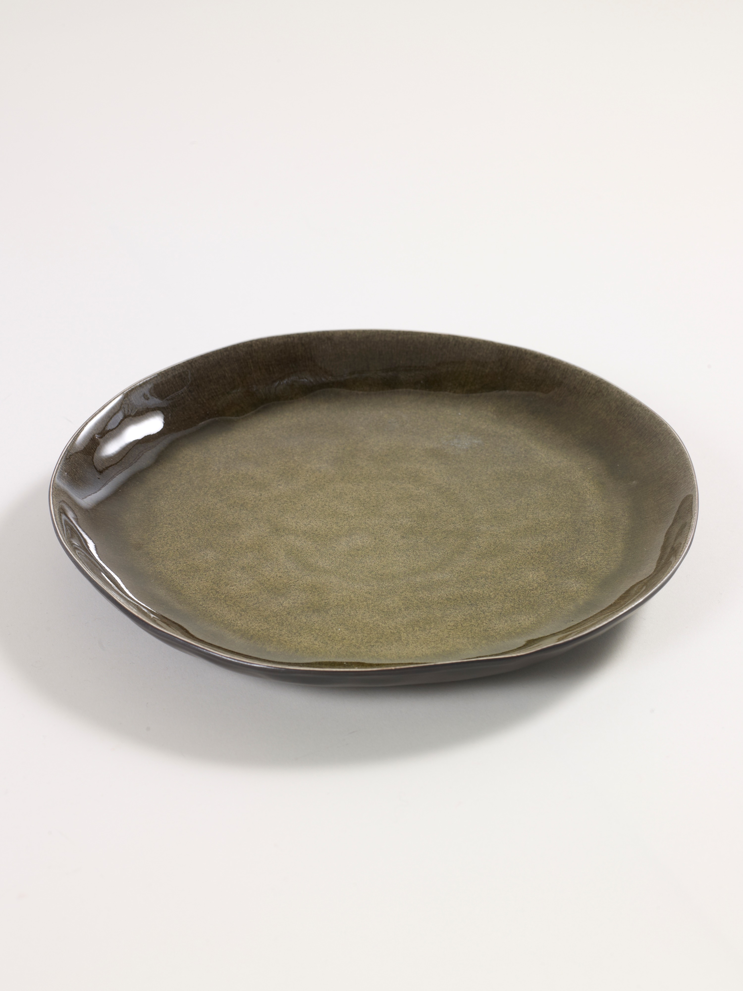 Green Earthenware Plate - Medium