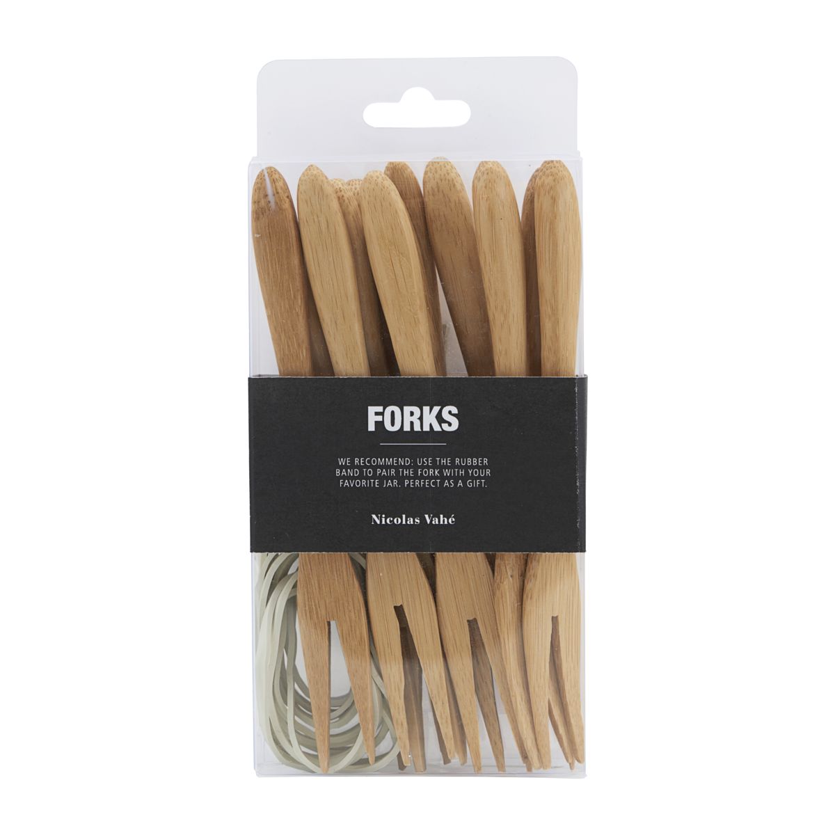 Nicolas Vahé  Pack of 12 Bamboo Fork With Rubber Band