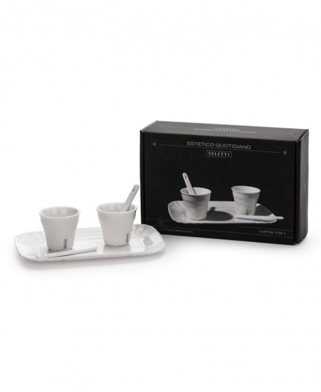 Seletti Estetico Quotidiano 2 Coffee Cups Set With 1 Tray