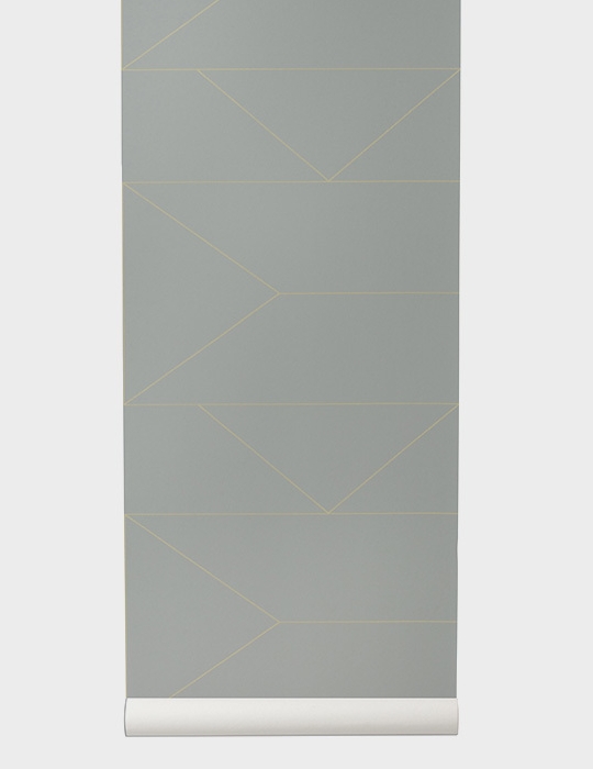 Ferm Living 10m Grey Lines Wallpaper 