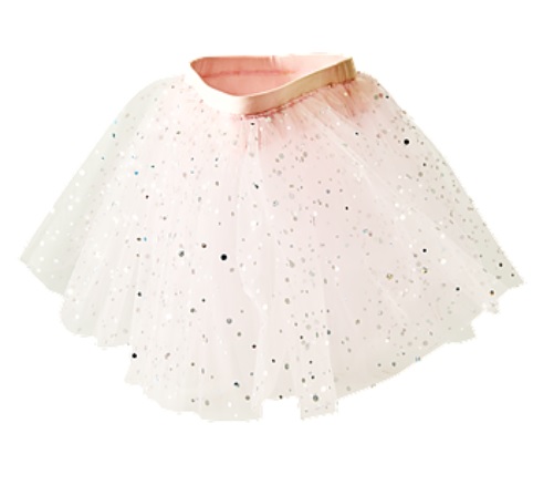 rice Pink Tulle Skirt With Silver Dots