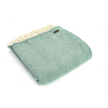 tweedmill-sea-green-fishbone-pure-new-wool-throw-150cm-x-183cm