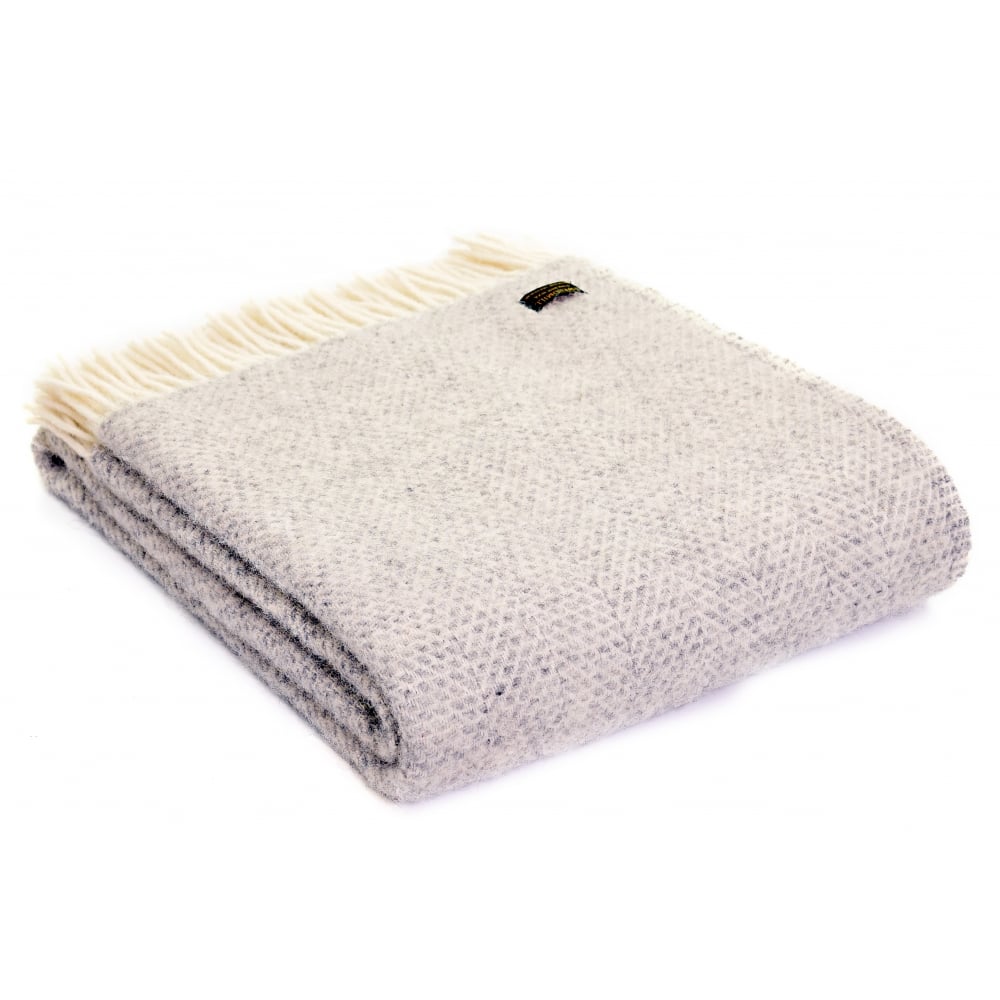 Tweedmill Grey Beehive Pure New Wool Throw 150cm x 183cm