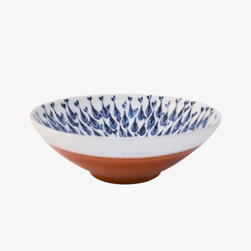 Taille White and Blue Greek Red Earthenware Pattern Bowl 