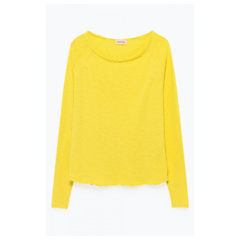 American Vintage Sonoma Boat Collar Long Sleeve Sweatshirt in Canary