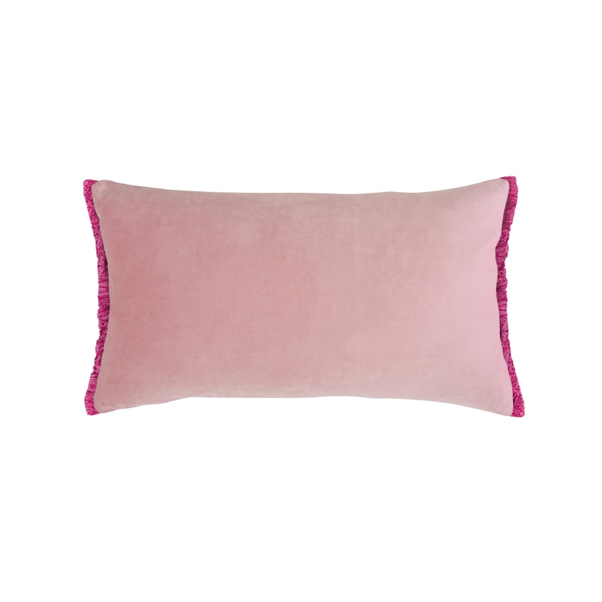 Bluebellgray Blush Velvet Fringe Cushion